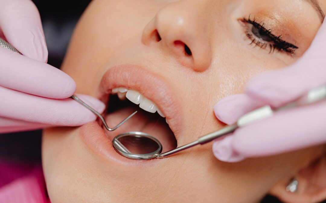 a woman at the dentist